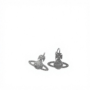 Boucles d'oreilles pour femmes en pierre naturelle Saturne, style classique, entièrement serties de diamants, en matériau autre que le diamant, fabriquées par Vivian West Queen Mother Grace, luxe léger - Product Image 2