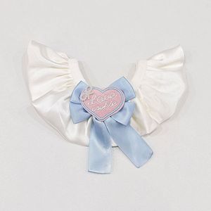 Lindo pañuelo con lazo de perlas en forma de corazón para mascotas, ajustable, para fotos de gatos y perros pequeños - Product Image 2