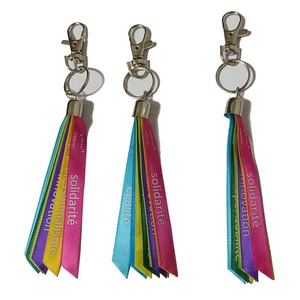 Designer Wrist Strap Pink Nylon Custom Polyester Short Keychain Lanyard With Logo Custom Satin Strap