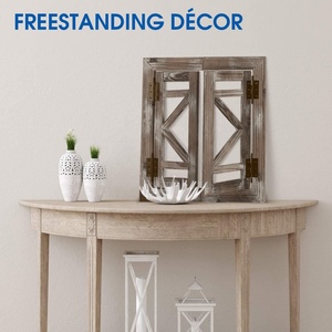 Cornice per Finestra in <span class=keywords><strong>Legno</strong></span> Rustica Quadrata, Decorazione da Parete con Vetri Apribili, Stile Fattoria per Soggiorno - Product Image 4