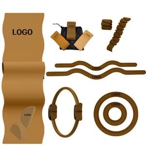 Chocolate Brown Pilates Kit Custom Color Adjustable Ankle Wrist Weights Home Gym Fitness Yoga Power Ring Set Long <b>Dumbbell</b> Beam - Product Image 2