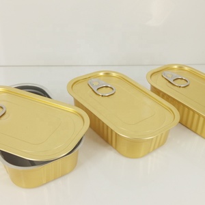 Contenedor cuadrado de <span class=keywords><strong>sardinas</strong></span> con tapa fácil de despegar, bote rectangular de aluminio para mariscos - Product Image 2