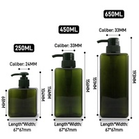 Flacon carré en PETG, flacon pompe en plastique translucide, récipient rechargeable, flacons vides avec pompe pour shampoing, gel douche