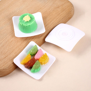 จานขนมจำลองทรงสี่เหลี่ยม, จานขนมหวานมินิไส้น้ำตาลทรายแดง, ขนมหวานผลไม้ไส้เผือก, ของเล่นอาหารสำหรับบ้านเด็กเล่น - Product Image 3