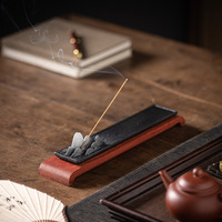 Porte-encens et brûleur en céramique naturelle polie, fait main, religieux chinois Qianlijiangshan, pour l'aromathérapie à domicile et l'ornementation