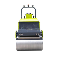 Compacteur routier mini à double tambour vibratoire hydraulique de 3 tonnes avec moteur, pompe et engrenage pour asphalte, à rayon de braquage court