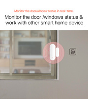 Détecteur de porte intelligent WiFi Tuya avec compatibilité Alexa et Google Home, alerte de batterie faible, alarme intelligente pour la sécurité domestique