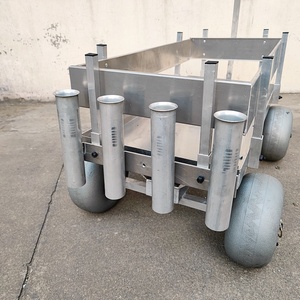 Carrello da Pesca in Alluminio con Quattro Ruote Gonfiabili, Capacità di Carico 100kg, Portatile, Personalizzabile OEM, Trolley da Spiaggia per Attrezzi da Pesca - Product Image 5