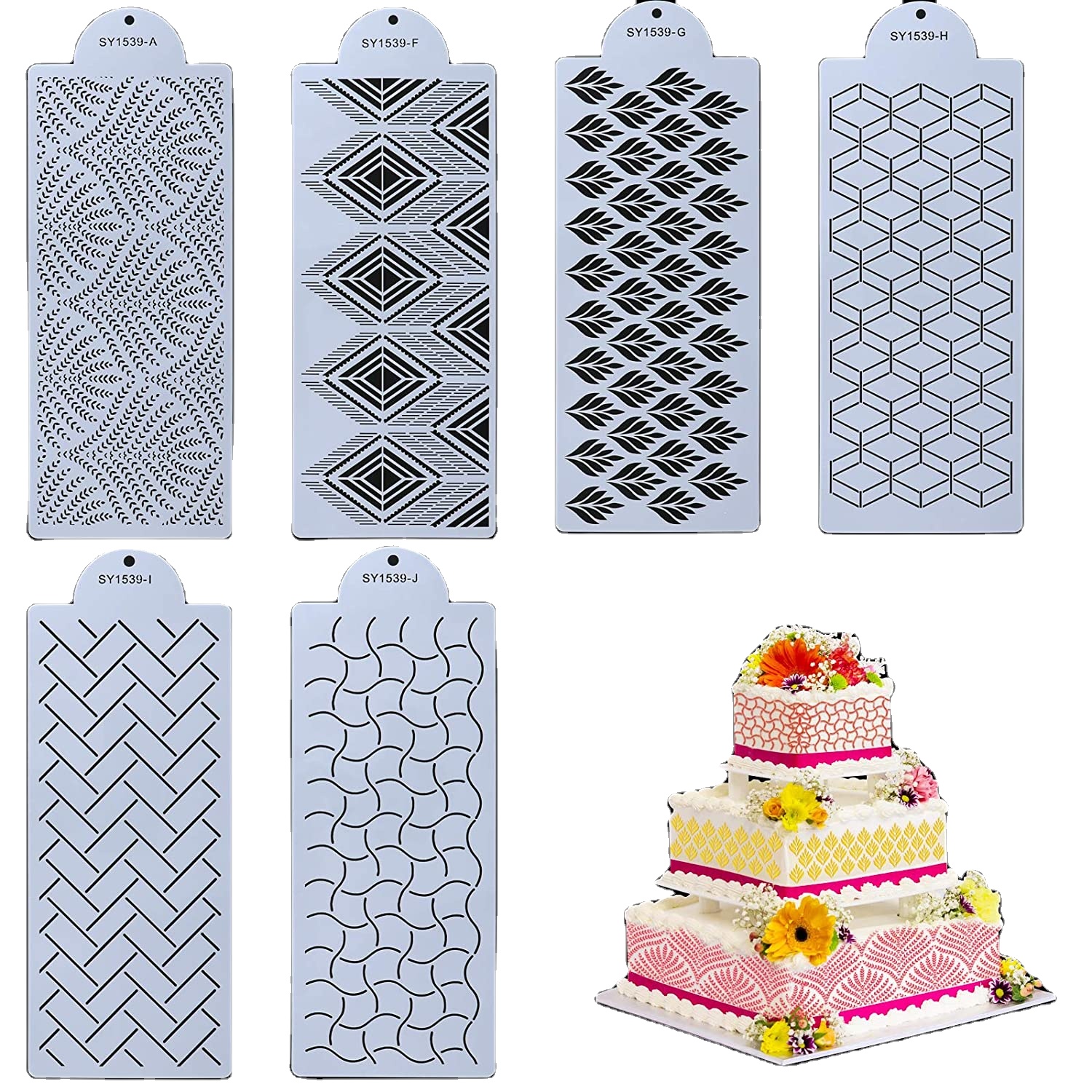5 Fori Piccole Foglie Modelli Decorazioni in Pizzo Vuoto per Stampa di Torte XiaoShenLu Stencil per Decorare Torte 5 Fori Piccole Foglie Modelli Decorazioni in Pizzo Vuoto per Stampa di Torte XiaoShenLu Stencil per Decorare Torte