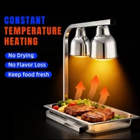 Lampe chauffante infrarouge double tête en acier inoxydable CUCINA pour buffet, restaurant, hôtel, cuisine commerciale