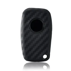 Housse de protection en silicone pour clé de voiture, en fibre de carbone, pour Fiat Grande Punto Panda Dot Streetka, pour <span class=keywords><strong>Ford</strong></span> KA - Product Image 4