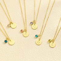 Collier Pendentif Initial Luxe Doré Scintillant, 26 Lettres de l'Alphabet, Zircon Cubique Sertie en Bezel, Chaîne Câble, Bijou Femme, Cadeau