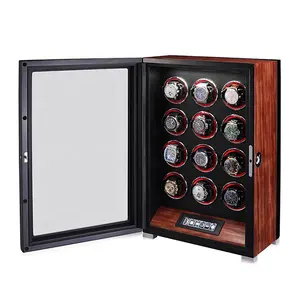 MINEESI Luxury Wooden Watch Winder 2 4 6 9 12 Watches Storage Box Mechanical Watch Automatic Chainer Home Storage Box