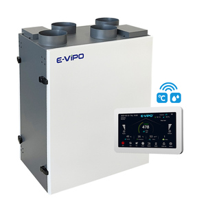Système de ventilation <span class=keywords><strong>VMC</strong></span> à <span class=keywords><strong>double</strong></span> <span class=keywords><strong>flux</strong></span> mural avec récupération de chaleur ERV, unité de récupération de chaleur, système d'air frais, pièces HVAC pour la récupération d'énergie - Product Image 5