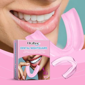 Protège-dents nocturne Oralhoe <span class=keywords><strong>rose</strong></span>, prévient le ronflement et les morsures nocturnes, protège les dents - Product Image 2