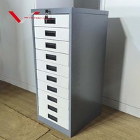 Armoire de classement verticale en métal de haute qualité à 10 tiroirs, tiroirs en acier, armoire de rangement avec verrouillage centralisé pour bureau ou atelier