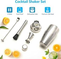 Ensemble de Shakers à Cocktails de Luxe en Acier Inoxydable Écologique de Haute Qualité, Style Européen, 500 ml, 6 Pièces pour la Maison, le Restaurant, l'Hôtel