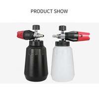 Canon à mousse de neige en laiton massif, bouteille noire haute pression 1L adaptateur en acier inoxydable 1/4 Lance à mousse de lavage de voiture à dégagement rapide