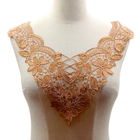 Appliques brodées en dentelle pour vêtements, motifs floraux, accessoires de mode DIY, design ajouré 3D en polyester, couleur unie