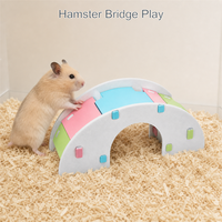 Maisonnette pour hamster en mousse PVC à assembler, pont à bascule pour petits animaux, nid, villa, chalet, jouet durable et léger pour usage intérieur, doré