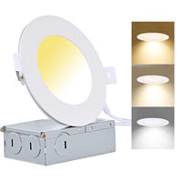 ETL intertek 6 inç Led ince Panel 5CCT parlama önleyici ışık 12W kapalı gömme Led aydınlatma