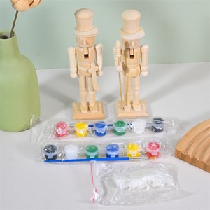Ornements en <span class=keywords><strong>bois</strong></span> non finis 18 cm, poupée <span class=keywords><strong>casse</strong></span>-<span class=keywords><strong>noisette</strong></span>, matériaux durables, décorations de Noël écologiques, ensemble de jouets avec peintures - Product Image 1