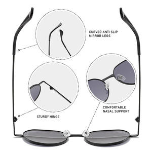 OEM/ODM UV400 Designer Outdoor Driving Lunettes de soleil unisexe rétro classiques mode cadres ovales poids léger métal Lentes De Sol - Product Image 4