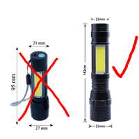 MingRay NOUVELLES ARRIVÉES Lampe torche LED rechargeable étanche IP54 avec zoom, focalisation réglable, intensité variable, clip de fixation, en plastique, batterie Li-Ion 18650