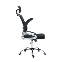 Chaise de bureau ergonomique pivotante en maille avec dossier haut et fonctions réglables, noire