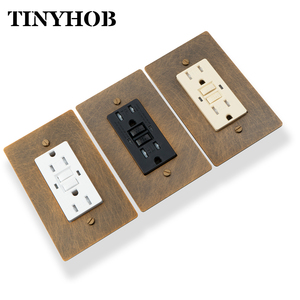 15 Amp GFCI Socket Plug 1 Gang Aged Brass 125V Ground Fault Circuit Interrupter Tamper Resistant Electrical Outlet <strong>Wall</strong> <strong>Plate</strong> - Product Image 2