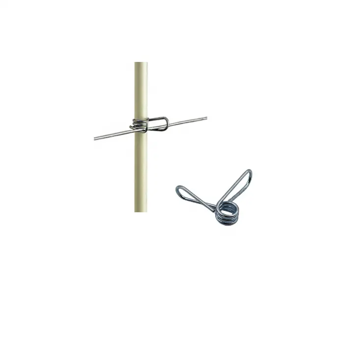 Aislador de valla eléctrica con clip de resorte de metal de fabricación china para postes de fibra de vidrio