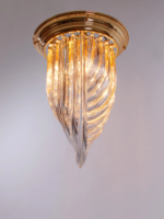 Plafonnier moderne du milieu du siècle en verre de Murano, lustre sculptural italien pour entrée, chambre et décoration de villa
