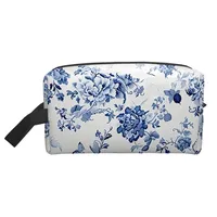 Grande trousse de toilette portable en nylon imperméable avec fermeture éclair, motif de dessin animé, pour le rangement des articles de toilette et le maquillage en voyage