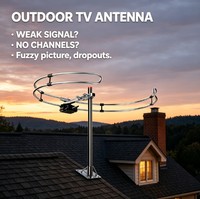 Aluminium-Außenantenne für UKW-Radio 88-108MHz 6dBi Verstärkung Horizontale Polarisation Einfache Installation auf Mast oder im Dachboden