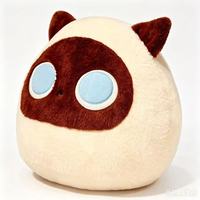 Peluche anti-stress chat noir de dessin animé, semi-finie, en cuir, garnie de coton PP, pour enfants