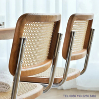 Vente en gros de chaise de restaurant Offre Spéciale du milieu du siècle chaise de café en osier naturel sans bras chaise de salle à manger en canne noire Canada