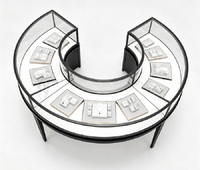 Vitrine de Luxe en Aluminium Style Palais pour Bijoux, Vitrine en Verre Premium avec Éclairage LED pour Magasins de Détail Haut de Gamme