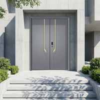 Porte d'entrée double en alliage d'aluminium ignifuge OEM ODM avec âme résistante au feu 90 minutes pour bâtiment commercial