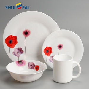 Servizio <span class=keywords><strong>di</strong></span> <span class=keywords><strong>piatti</strong></span> <span class=keywords><strong>Arcopal</strong></span> in <span class=keywords><strong>vetro</strong></span> opalino temperato da 16 pezzi con decorazioni floreali per 4 persone - Product Image 1