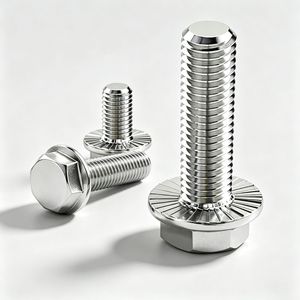 M6-M12 304 สแตนเลสสตีล น็อตหน้าแปลนหกเหลี่ยม เกลียวเต็ม หัวแบน ฟันเฟือง ป้องกันการคลายตัว - Product Image 4