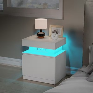 Mesa de Noche Moderna Minimalista Blanca al por Mayor con Compartimento Secreto Oculto y Estación de Carga - Product Image 2