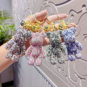 Crystal Teddy Bear <b>Key</b> <b>Chains</b> <b>Holder</b> Rhinestone Bear Keychain Car KeyRing Purse Handbag Bag Charm Metal <b>Key</b> <b>Chains</b> Birthday Gift - Product Image 1