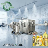 Ligne de remplissage rotative d'huile en plastique à dose unique 3000-25000 BPH pour huile de cuisson de sésame et de soja, avec module de détection de poids pour les bouteilles moulées par soufflage