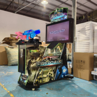 Simulateur de tir commercial à deux joueurs, à monnayeur, avec roulettes mobiles, équipement d'arcade pour parcs d'attractions
