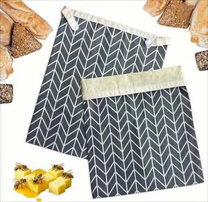 Sacs de conservation recyclables en coton biologique doublés de cire d'abeille de 17 po x 13 po pour le levain et le pain fait maison - Product Image 4