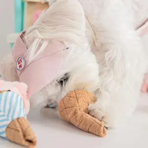 Лидер продаж на Amazon, жевательные игрушки для домашних животных, Симпатичные плюшевые игрушки для собак с мороженым