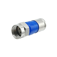 Conector BNC Macho para CATV, Conector de Compresión para Cable Coaxial RG6 Tipo F con Carcasa de Latón, Impermeable IP67 para TV