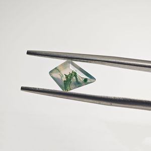 ZDD Rhombus Natural Agate With Waterweed Green Square Jewelry Finding For DIY Rings Earrings Pendants - Product Image 1
