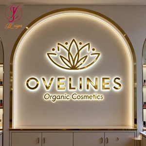 Enseigne lumineuse LED personnalisée haut de gamme pour entreprise, lettres rétroéclairées en or Haolit pour mur intérieur, logo de magasin - Product Image 6