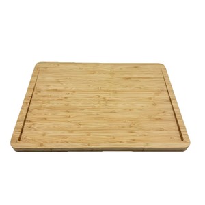Tabla de cortar de bambú rectangular de 38x28x1.8cm para uso doméstico y en restaurantes - Product Image 2